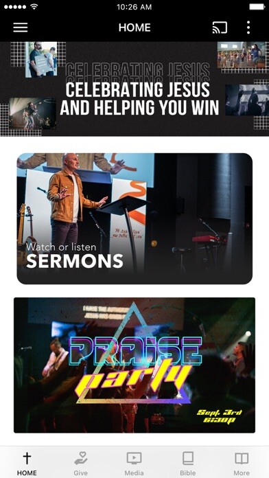 Emulate iPhone app Mountain View Church App using MyAndroid
