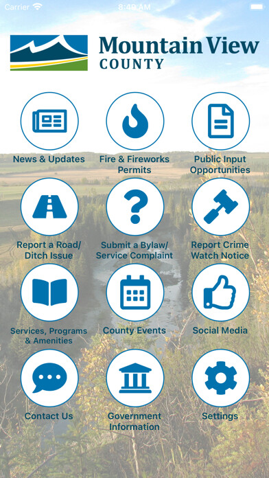 Emulate iPhone app Mountain View County using MyAndroid Emulate iPhone app Mountain View County using MyAndroid