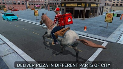 Emulate iPhone app Mounted Horse Rider Pizza using MyAndroid