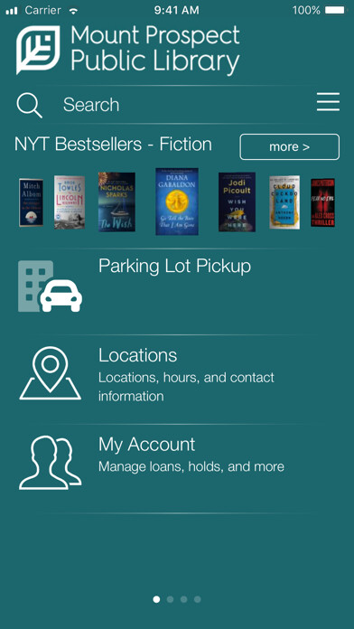 Emulate iPhone app Mount Prospect Library using MyAndroid