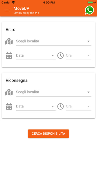 Emulate iPhone app MoveUP - Noleggio Roma using MyAndroid