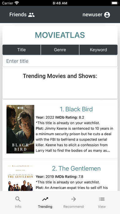 Emulate iPhone app MovieAtlas using MyAndroid