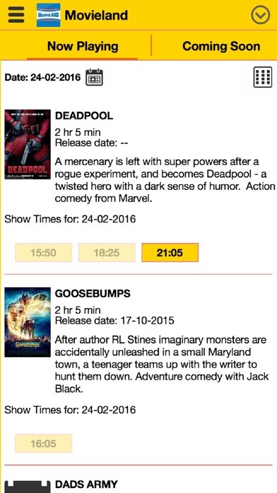 Emulate iPhone app MovieLand Newtownards using MyAndroid