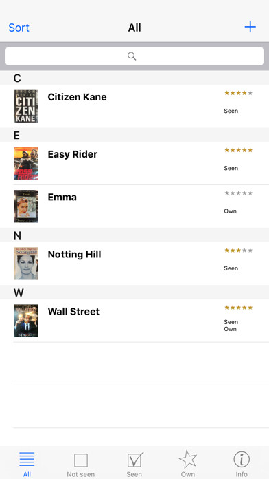 Emulate iPhone app Movies I Have Seen using MyAndroid