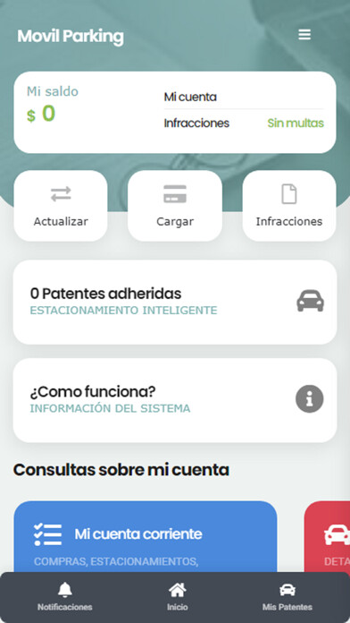 Emulate iPhone app MovilParking C del Uruguay using MyAndroid