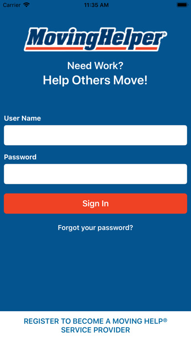 Emulate iPhone app Moving Helper® using MyAndroid