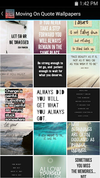 Run android online APK Moving On Quote Wallpapers from MyAndroid or emulate Moving On Quote Wallpapers using MyAndroid