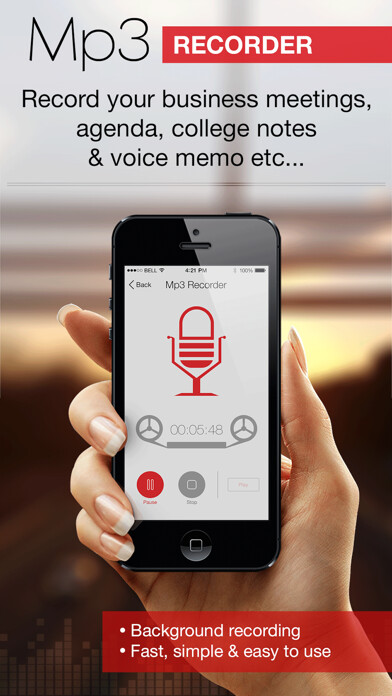 Emulate iPhone app Mp3 Recorder : Voice Recorder using MyAndroid Emulate iPhone app Mp3 Recorder : Voice Recorder using MyAndroid