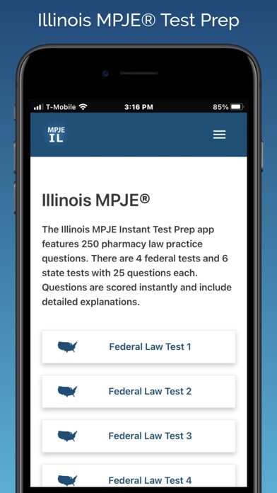 Emulate iPhone app MPJE Illinois Test Prep using MyAndroid Emulate iPhone app MPJE Illinois Test Prep using MyAndroid