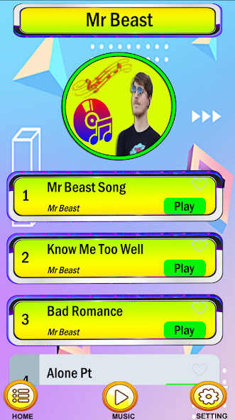 Run android online APK Mr Beast Piano Tiles from MyAndroid or emulate Mr Beast Piano Tiles using MyAndroid