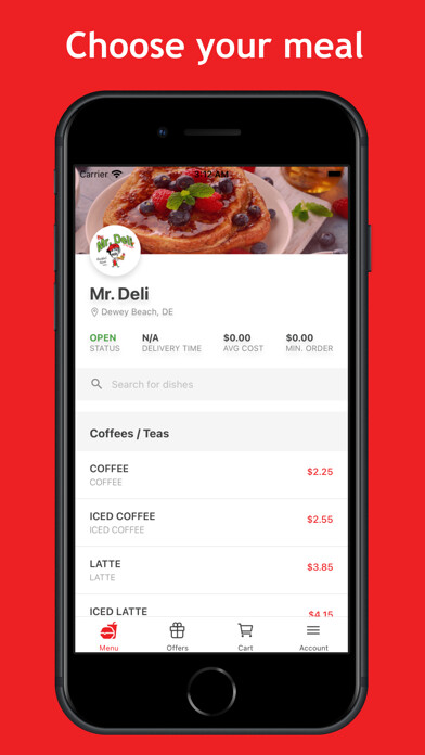 Emulate iPhone app Mr. Deli using MyAndroid