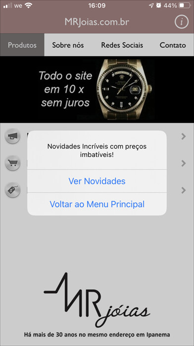 Emulate iPhone app MRJoias.com.br using MyAndroid