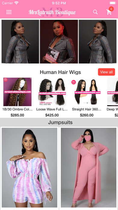 Emulate iPhone app MrsLatruth Boutique using MyAndroid