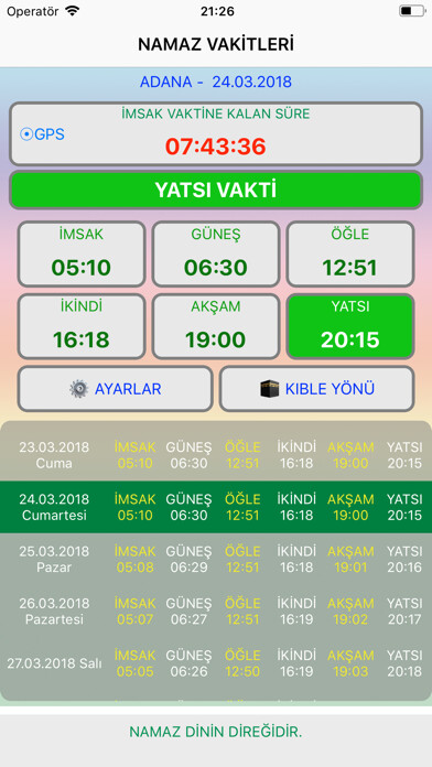 Emulate iPhone app İmsakiyeli Ezan Vakti using MyAndroid Emulate iPhone app İmsakiyeli Ezan Vakti using MyAndroid