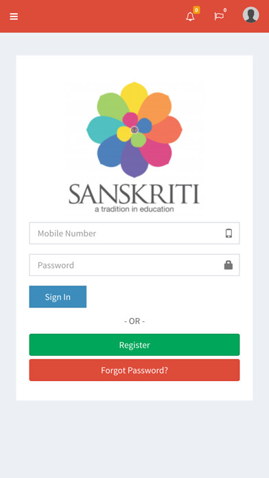 Emulate iPhone app MSanskriti Parent Portal using MyAndroid