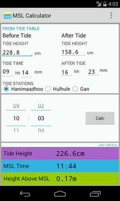 Emulate Android APK MSL Calculator Emulate Android APK MSL Calculator