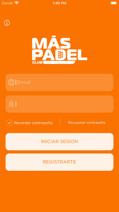 Emulate iPhone app Más Padel Club using MyAndroid
