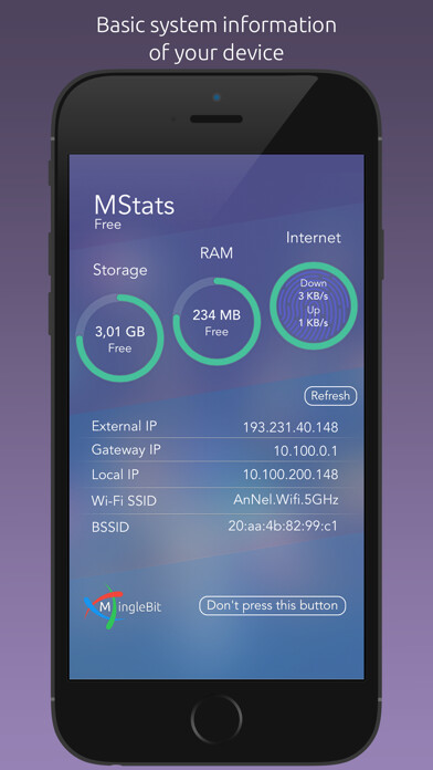 Emulate iPhone app MStats Free - View your device information using MyAndroid Emulate iPhone app MStats Free - View your device information using MyAndroid