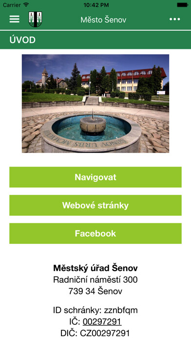 Emulate iPhone app Město Šenov using MyAndroid