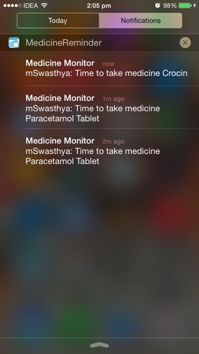 Emulate iPhone app mSwasthya™ Medicine Monitor using MyAndroid Emulate iPhone app mSwasthya™ Medicine Monitor using MyAndroid