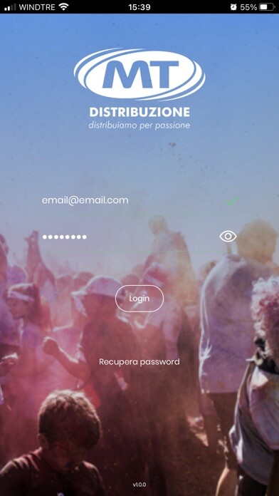 Emulate iPhone app MT Distribuzione Event Manager using MyAndroid
