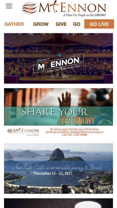 Emulate iPhone app Mt. Ennon Baptist Church using MyAndroid Emulate iPhone app Mt. Ennon Baptist Church using MyAndroid