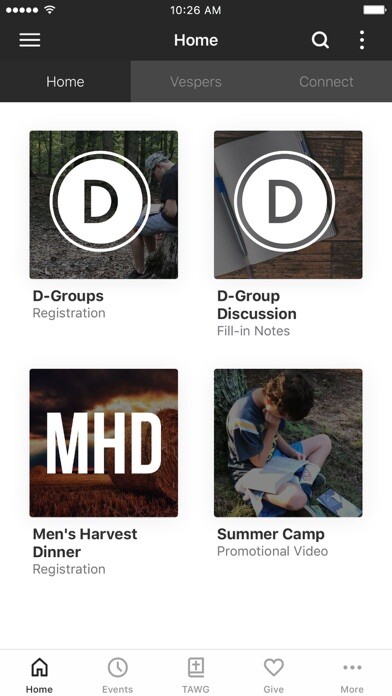 Emulate iPhone app Mt. Hope Bible Camp using MyAndroid