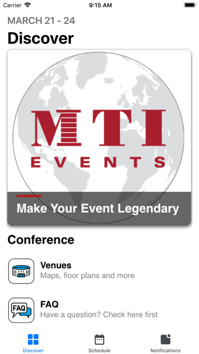 Emulate iPhone app MTI Events App using MyAndroid