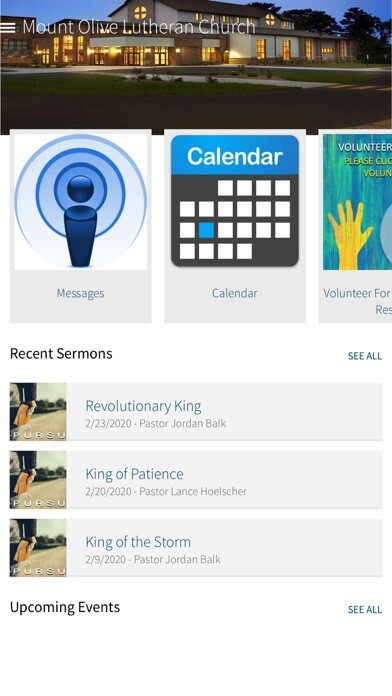 Emulate iPhone app Mt Olive Lutheran Church using MyAndroid