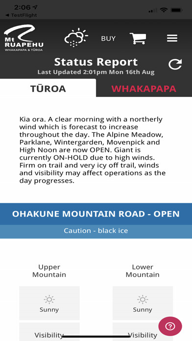 Emulate iPhone app Mt Ruapehu Snow Report using MyAndroid Emulate iPhone app Mt Ruapehu Snow Report using MyAndroid
