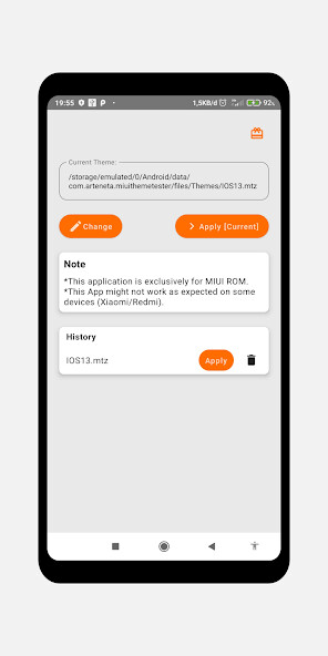 Run android online APK MTZ Tester - Apply MIUI Theme from MyAndroid or emulate MTZ Tester - Apply MIUI Theme using MyAndroid
