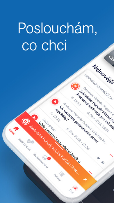 Emulate iPhone app mujRozhlas – Český rozhlas using MyAndroid