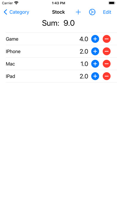 Emulate iPhone app MultiCounterList Counter using MyAndroid