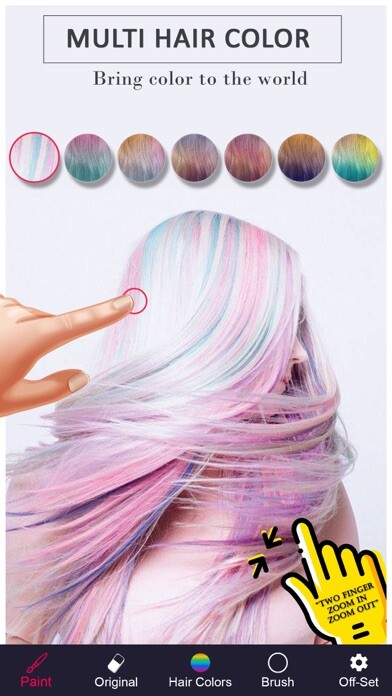 Emulate iPhone app Multi Hair Color Changer App using MyAndroid