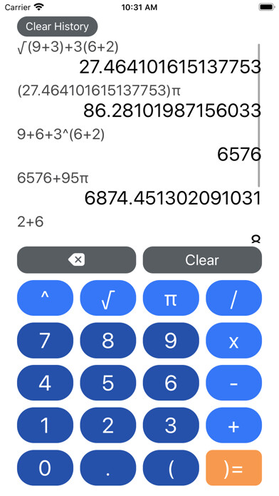 Emulate iPhone app Multi Line Calculator using MyAndroid Emulate iPhone app Multi Line Calculator using MyAndroid