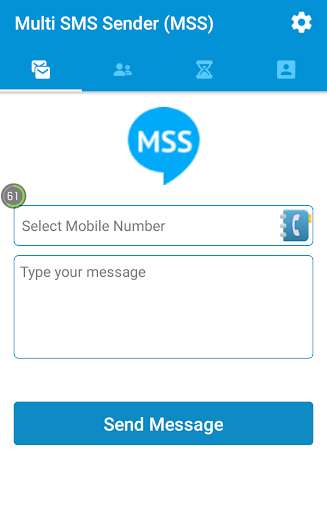 Run android online APK Multi SMS Sender (MSS) from MyAndroid or emulate Multi SMS Sender (MSS) using MyAndroid