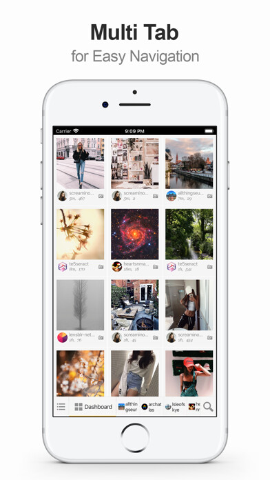 Emulate iPhone app MultiTab for Tumblr using MyAndroid