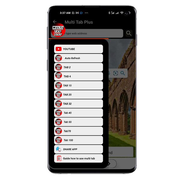 Run android online APK Multi Tab Plus from MyAndroid or emulate Multi Tab Plus using MyAndroid