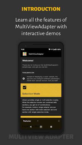 Run android online APK MultiViewAdapter - Demo App from MyAndroid or emulate MultiViewAdapter - Demo App using MyAndroid