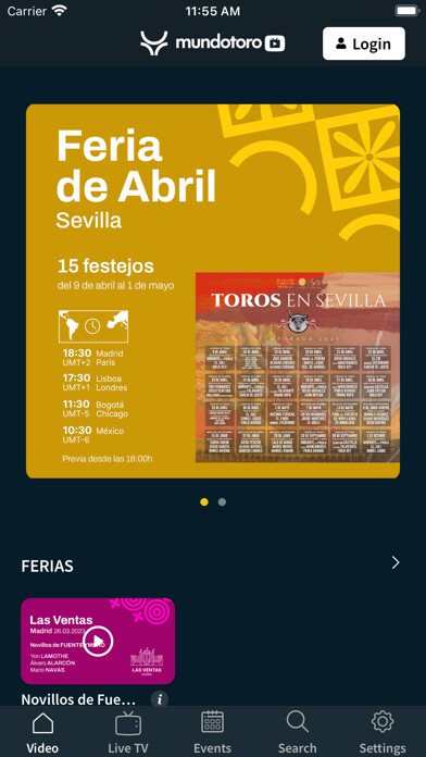Emulate iPhone app Mundotoro TV using MyAndroid