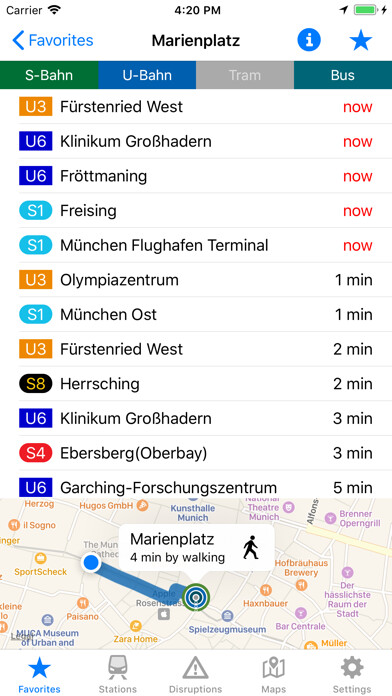 Emulate iPhone app Munich Departures using MyAndroid