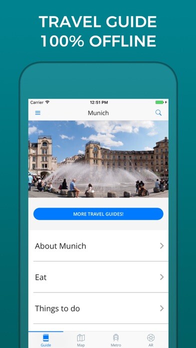Emulate iPhone app Munich Travel Guide with Offline Street Map using MyAndroid