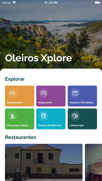 Emulate iPhone app Município de Oleiros Xplore using MyAndroid