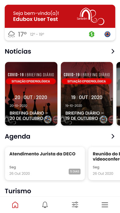Emulate iPhone app Município de Santarém using MyAndroid
