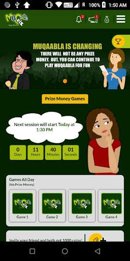 Run android online APK Muqaabla Quiz App from MyAndroid or emulate Muqaabla Quiz App using MyAndroid
