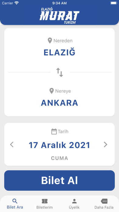 Emulate iPhone app Murat Turizm using MyAndroid