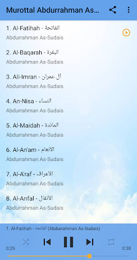 Run android online APK Murottal Abdurrahman as-Sudais 30 Juz Full MP3 from MyAndroid or emulate Murottal Abdurrahman as-Sudais 30 Juz Full MP3 using MyAndroid