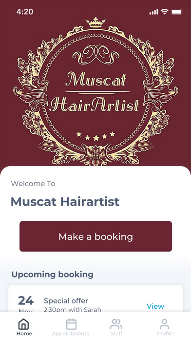 Emulate iPhone app Muscat Hairartist using MyAndroid Emulate iPhone app Muscat Hairartist using MyAndroid