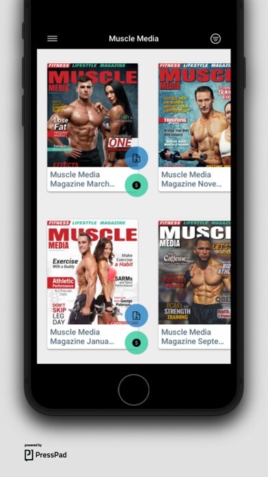 Emulate iPhone app Muscle Media Magazine using MyAndroid