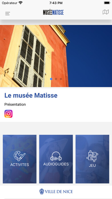 Emulate iPhone app Musée Matisse Nice using MyAndroid